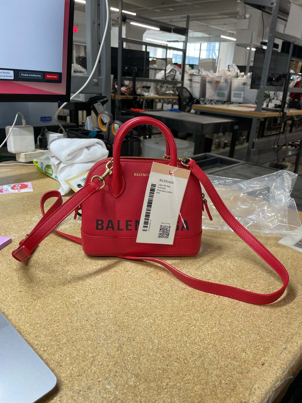 Balenciaga Logo Ville Bag Leather Xxs #254883B97B - Picture 6 of 6